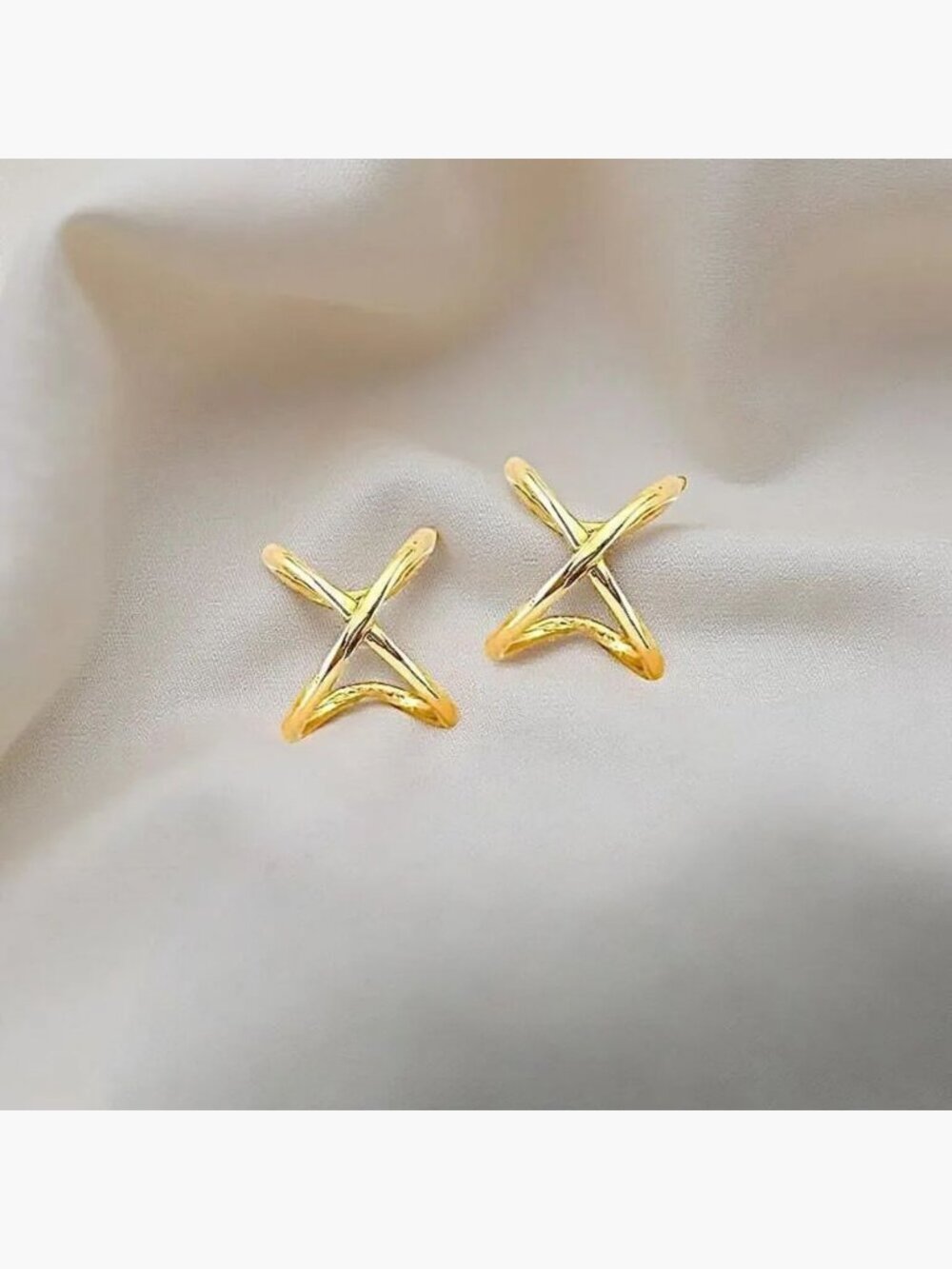 14K Gold X Ear Cuff | Dainty No Piercing Earring Gift